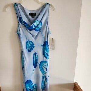 New floral print summer silk dress with tags